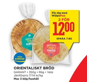 Willys Hemma Orientaliskt bröd erbjuda