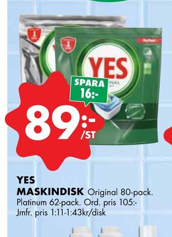ÖoB Yes maskindisk erbjuda