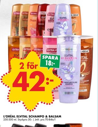 ÖoB L'oréal elvital schampo & balsam erbjuda
