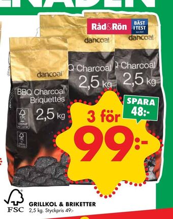 ÖoB Grillkol & briketter erbjuda