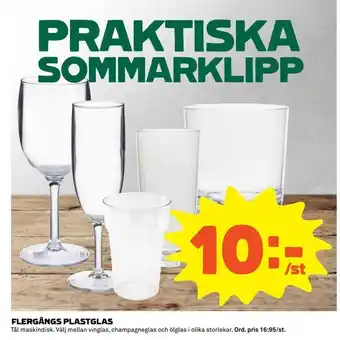 Coop Flergångs plastglas erbjuda