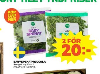 Coop Babyspenat/ruccola erbjuda