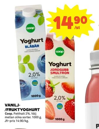 Coop Vanilj- /frukt yoghurt erbjuda