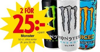 Matöppet Monster energidryck erbjuda