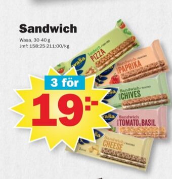 Pekås Wasa sandwich erbjuda