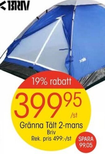 EKO Gränna Tält 2-mans erbjuda
