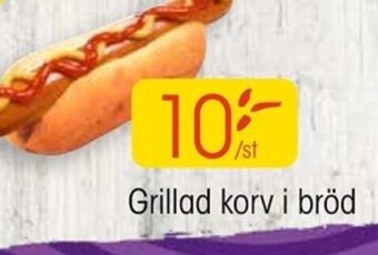 Grillad korv i bröd