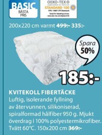 JYSK Kvitekoll Fibertäcke erbjuda
