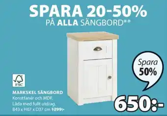 JYSK Marksel Sängbord erbjuda