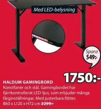 JYSK Haldum Gaming-Bord erbjuda
