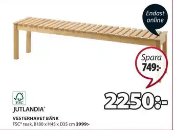JYSK Vesterhavet Bänk erbjuda