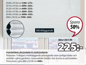 JYSK Fur Mörkläggande Plisségardin erbjuda