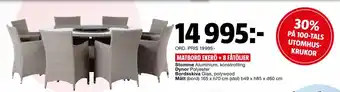 Matbord Ekerö + 8 Fåtöljer