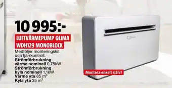 Bauhaus Luftvärmepump Qlima WDH129 Monoblock erbjuda