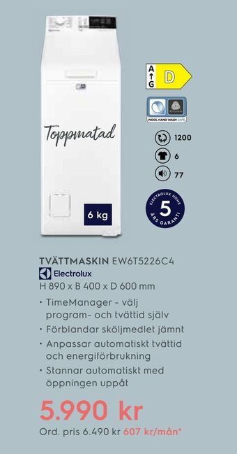 Electrolux Home Tvättmaskin erbjuda