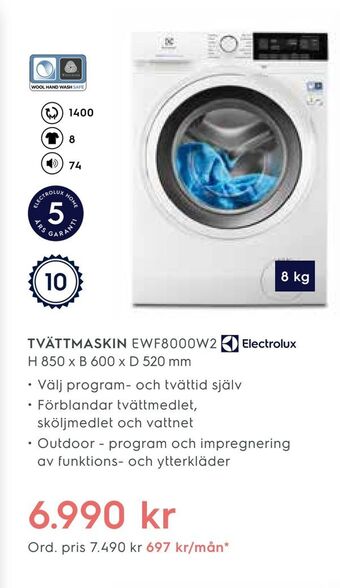 Electrolux Home Tvättmaskin erbjuda