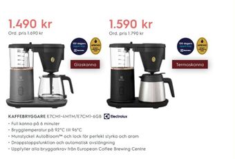 Electrolux Home Electrolux kaffebryggare erbjuda