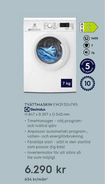 Electrolux Home Electrolux tvättmaskin erbjuda