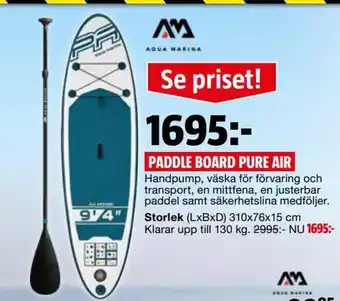 Bauhaus Aqua Marina Paddle Board Pure Air erbjuda