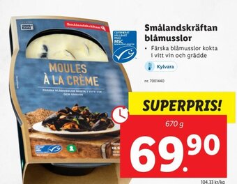 Lidl Smålandskräftan blåmusslor erbjuda