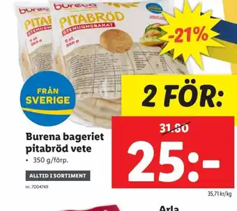 Lidl Bruna bageriet pitabröd vete erbjuda