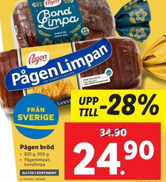 Lidl Pågen bröd erbjuda