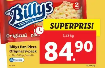 Lidl Billys Pan Pizza Original 9-pack erbjuda
