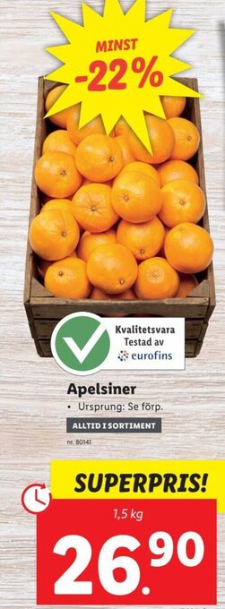 Lidl Apelsiner erbjuda