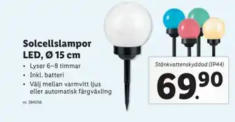 Lidl Solcellslampor Led, Ø 15 cm erbjuda