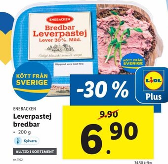 Lidl Leverpastej bredbar erbjuda