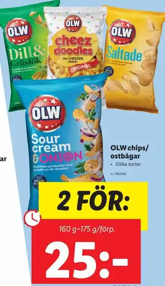 Lidl Olw chips/ostbågar erbjuda