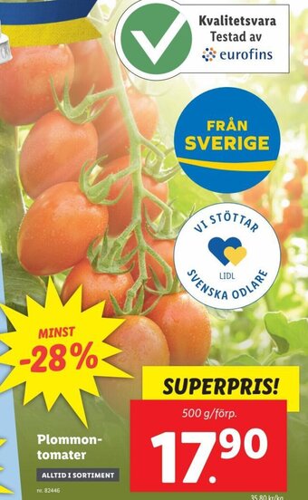 Lidl Plommon tomater erbjuda