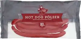 Röda hot dog pölser