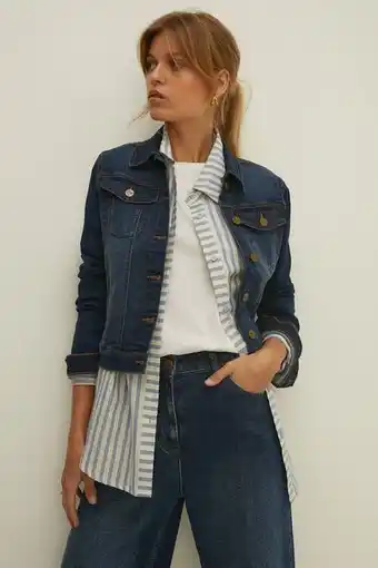 Oasis Laura whitmore stretch denim fitted nancy jacket erbjuda