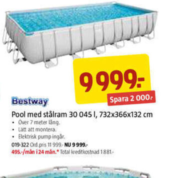 Jula Pool Med Stålram 30 045 l, 732x366x132 cm erbjuda