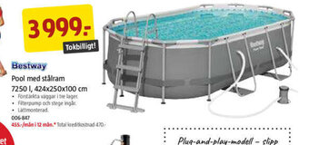 Jula Pool Med Stâlram 7250 l, 424x250x100 cm erbjuda
