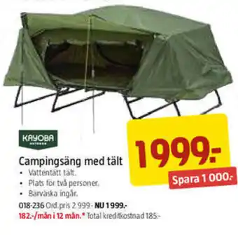 Jula Campingsäng Med Tält erbjuda