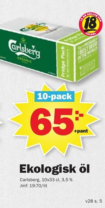 Pekås Ekologisk öl erbjuda