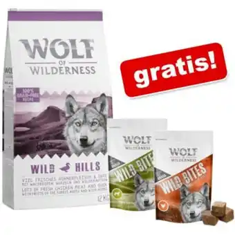 Zooplus 12 kg wolf of wilderness torrfoder + 2 x snack på köpet! erbjuda