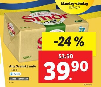 Lidl Arla Svenskt smör erbjuda