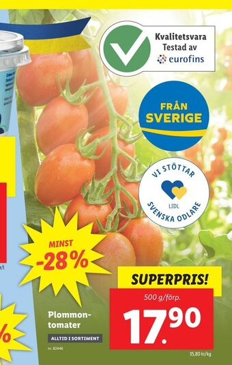 Lidl Plommontomater erbjuda