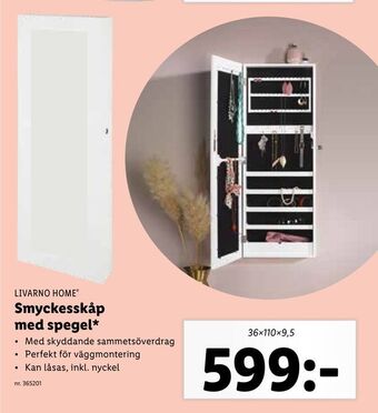 Smyckesskåp med spegel