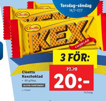 Lidl Cloetta Kexchoklad erbjuda