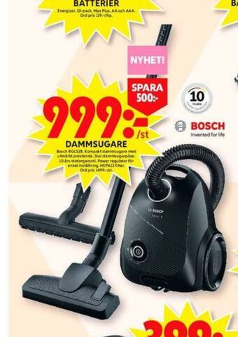 ICA Maxi Bosch dammsugare erbjuda