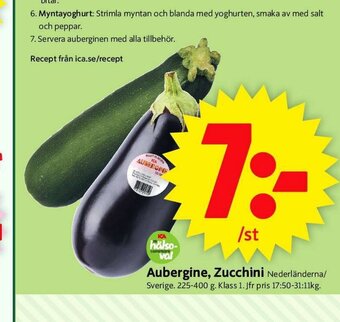 ICA Maxi Aubergine Zucchini erbjuda