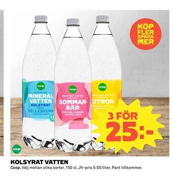 Coop Kolsyrat vatten erbjuda