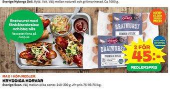 Coop Daglivs Kryddiga korvar erbjuda