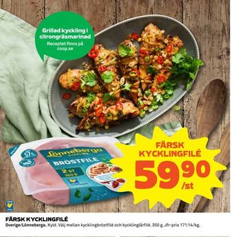 Coop Daglivs Färsk kycklingfilé erbjuda