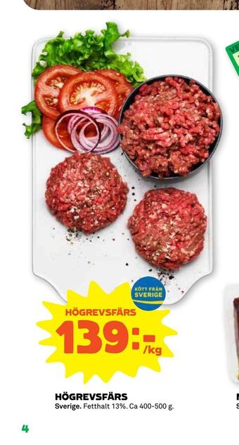 Stora Coop Högrevsfärs erbjuda