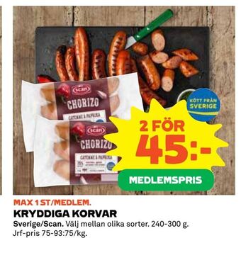 Coop Extra Kryddiga korvar erbjuda
